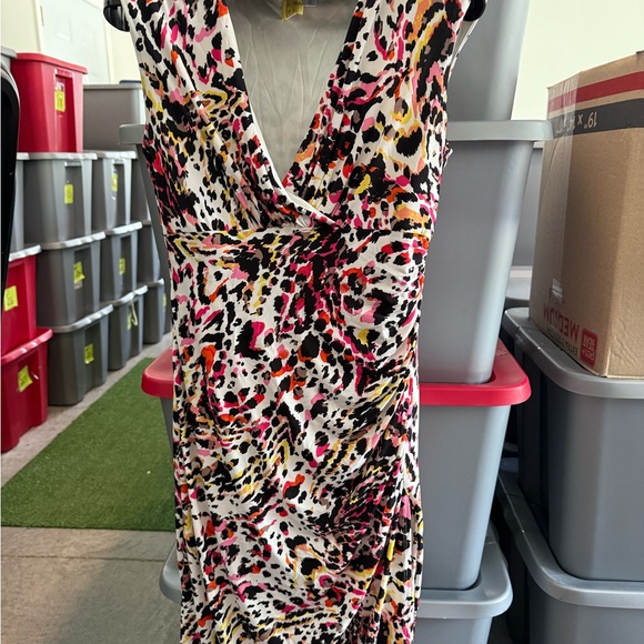 London Times Dresses & Skirts - London Times Pink and Black Patterned Midi Dress mp39